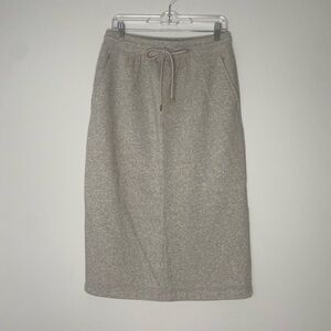 Ann Taylor weekend fleece lined skirt midi maxi women’s Medium grey warm modest
